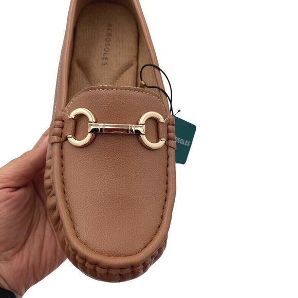 Aerosoles Womens Loafers Size 7.5-9 Wide Cognac Vegan Leather Cushioned Shoes - Picture 13 of 15